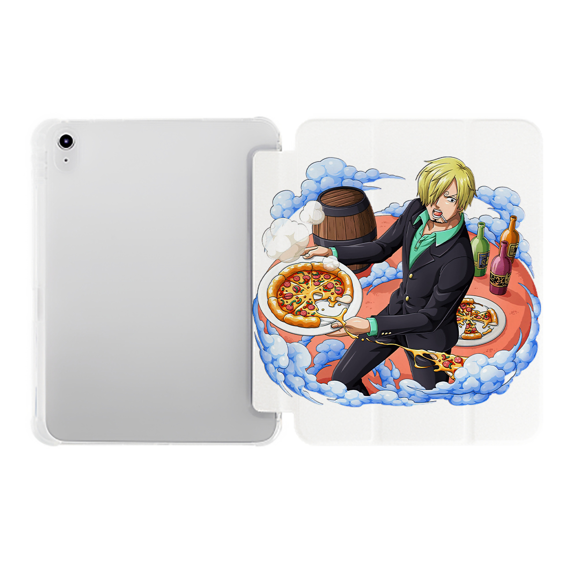 （画像用） ワンピース サンジ ONE PIECE Sanji IPad ケース ペン収納付き 三つ折りスタンド PUレザー×シリコン 対応機種9.5/10.5/10.9インチ